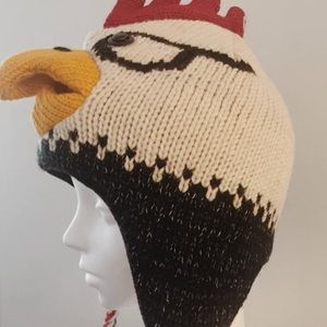 100% handmade wool rooster winter hat beanie